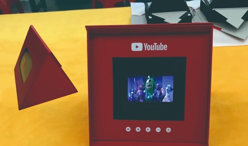 Custom YouTube-Themed Triangle Video Brochure