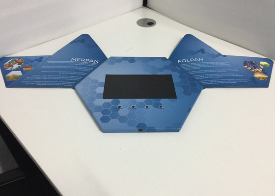 Guter Preis Heiß verkaufte einzigartige design hexagon video Grußkarte 7 Zoll Hexagon Video Broschüre für Werbung Online
