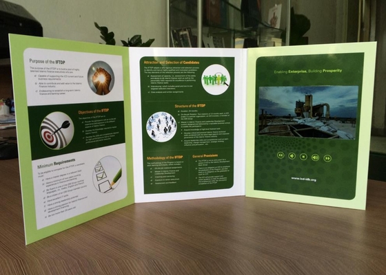 Giá tốt. Quảng cáo kỹ thuật số Thương hiệu màn hình tùy chỉnh gấp video in brochure để quảng cáo trực tuyến