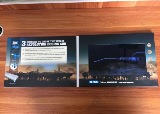 Good price High impact promotional video brochure 10'' wide screen video business cards With Built In Memory 256MB online