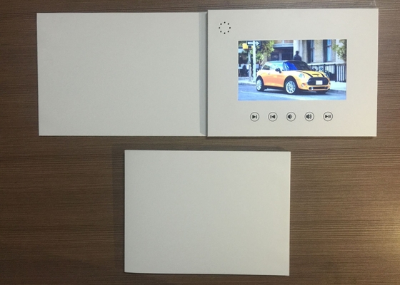 Good price 2017 Paper crafts Mate Lamination  finishing  7'' lcd screen video brochure  white blank card with buttons  gold foiling online