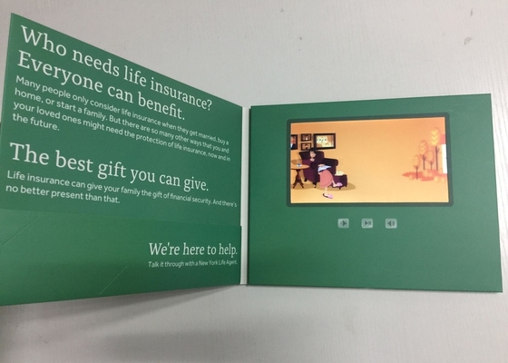 Good price Creative Video in print technology 7inch HD lcd screen video brochures video postcard for insurance education online