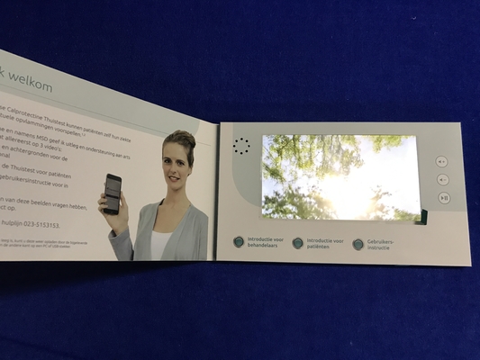 Good price Customized paper video brochure Style and advertising/product lanch 7inch LCD screen Digital video marketing cards online