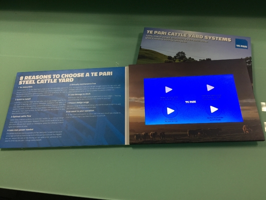 Good price Full color printing  A4 size video brochure 10'' high resolution video advertising book touch screen video player card online