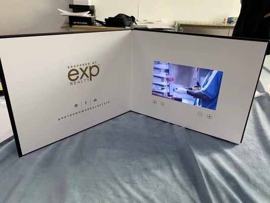Good price Hard Cover LCD Video Brochure With USB Cable Easily For Video Uploading online